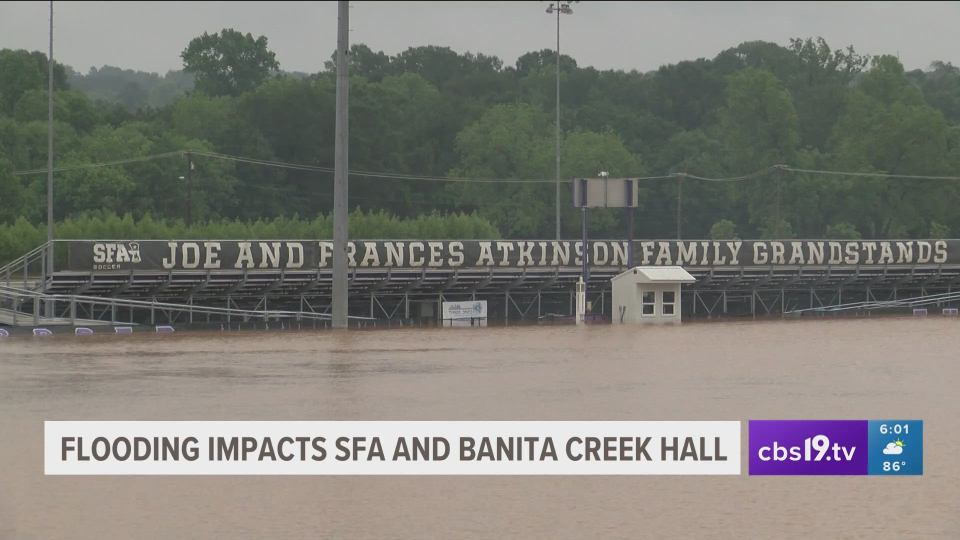 Flooding impacts Stephen F. Austin University and other businesses in Nacogdoches