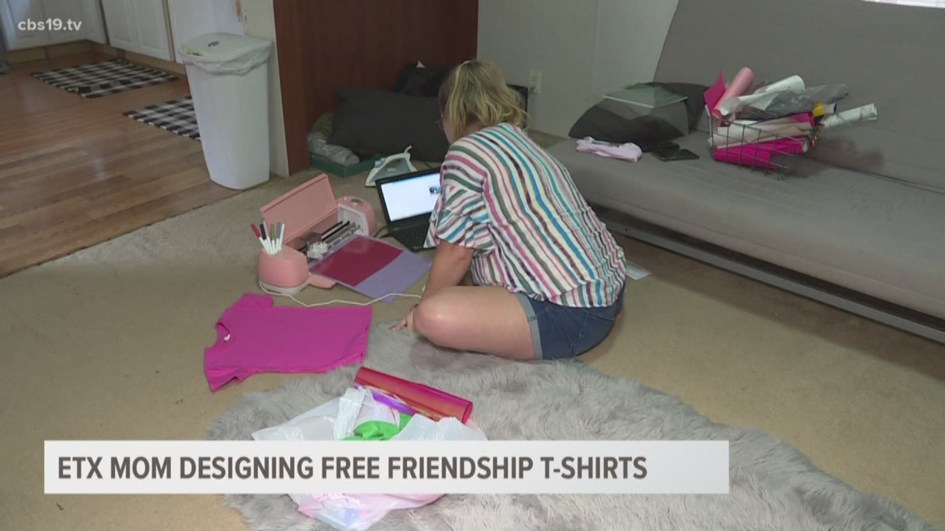 After seeing a viral post of a boy wearing an "I'll be your friend" shirt, an East Texas mom decided to make one for her daughter and others.