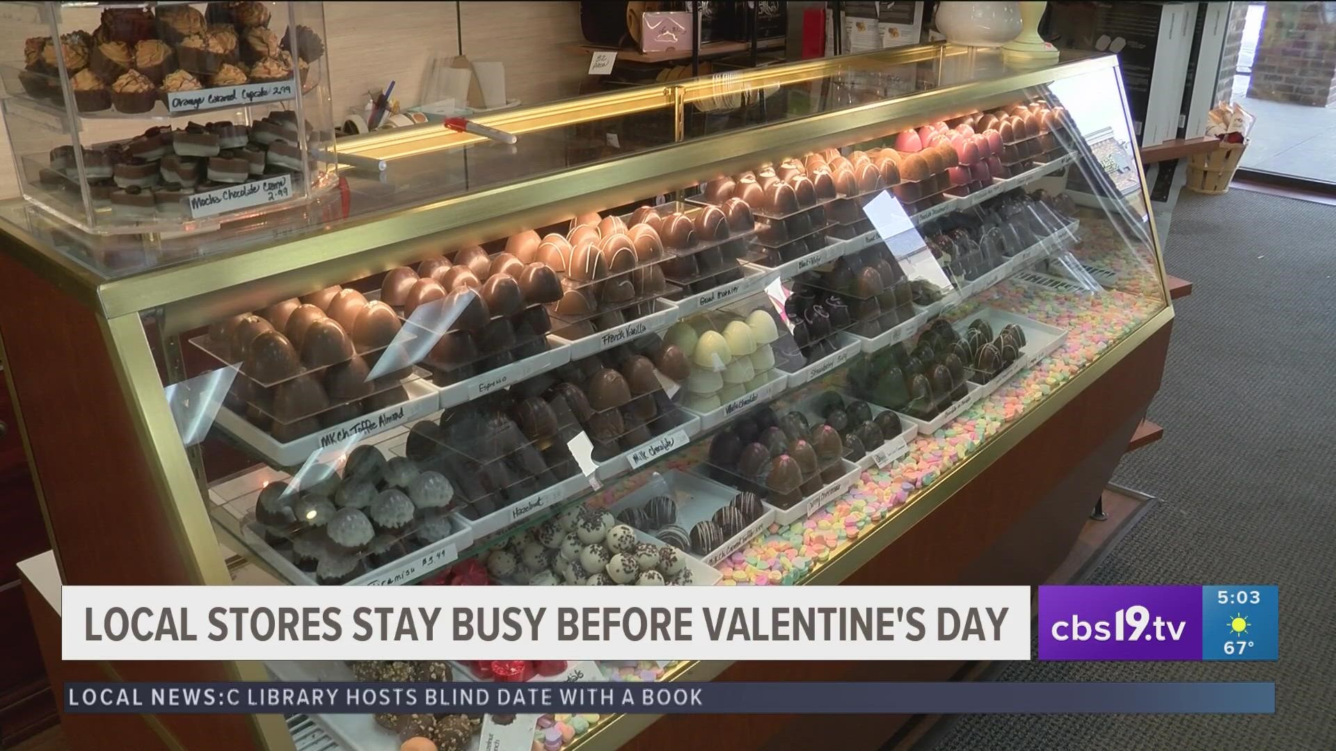 Sweet Gourmet has 28 feet of chocolate cases that contain handmade chocolate by artisans from all over the country.