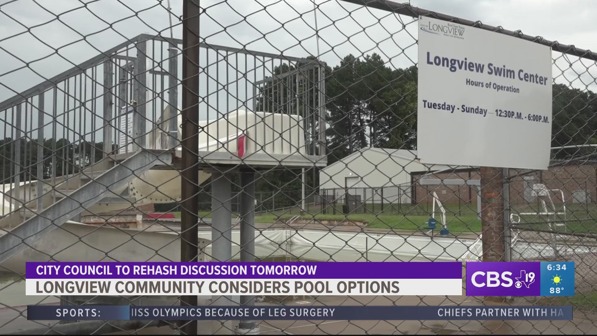 With plans of demolition in the future, the Longview swim center is an item of discussion at the upcoming city council meeting