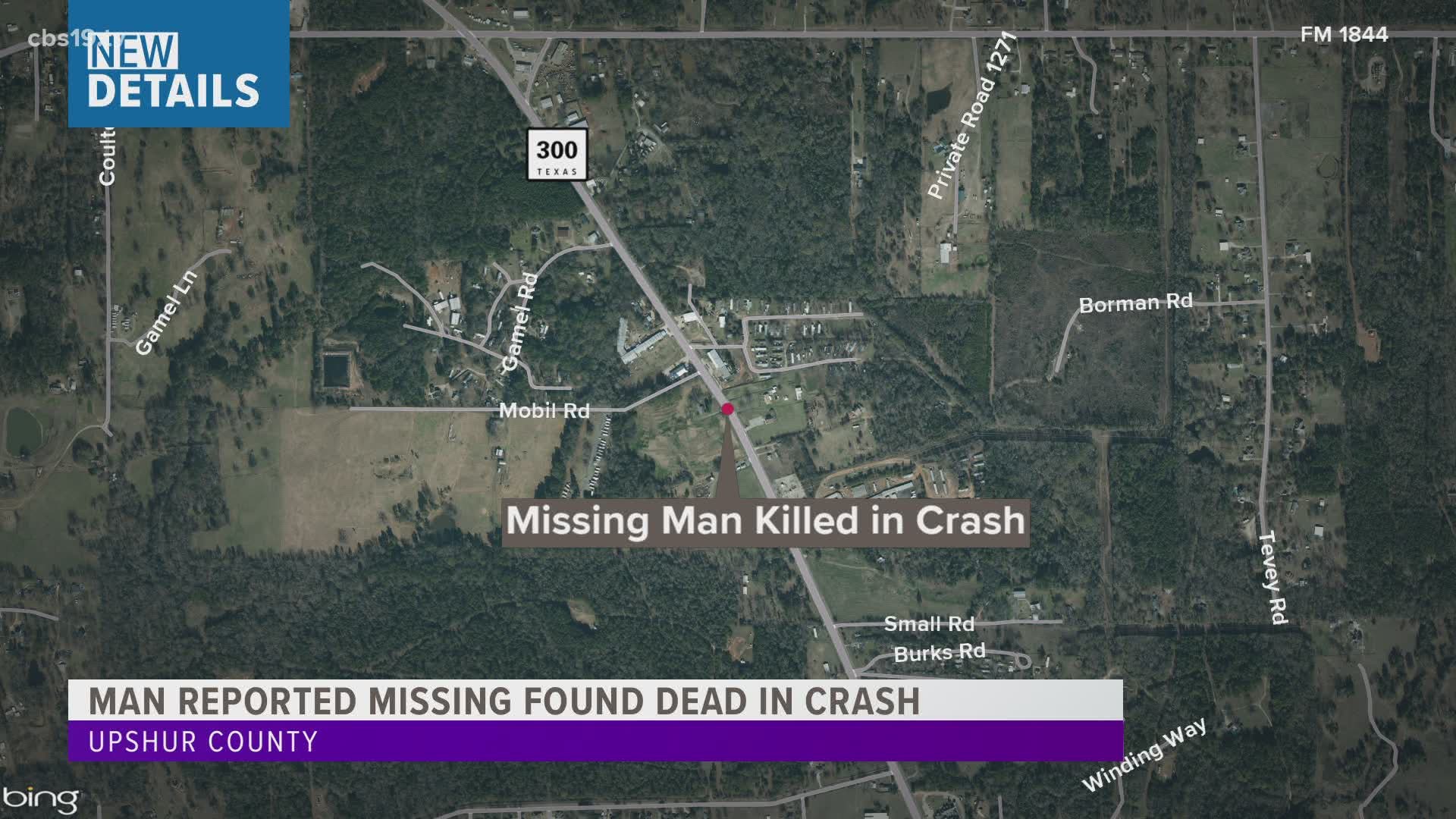 One person is dead following a crash in Upshur County.