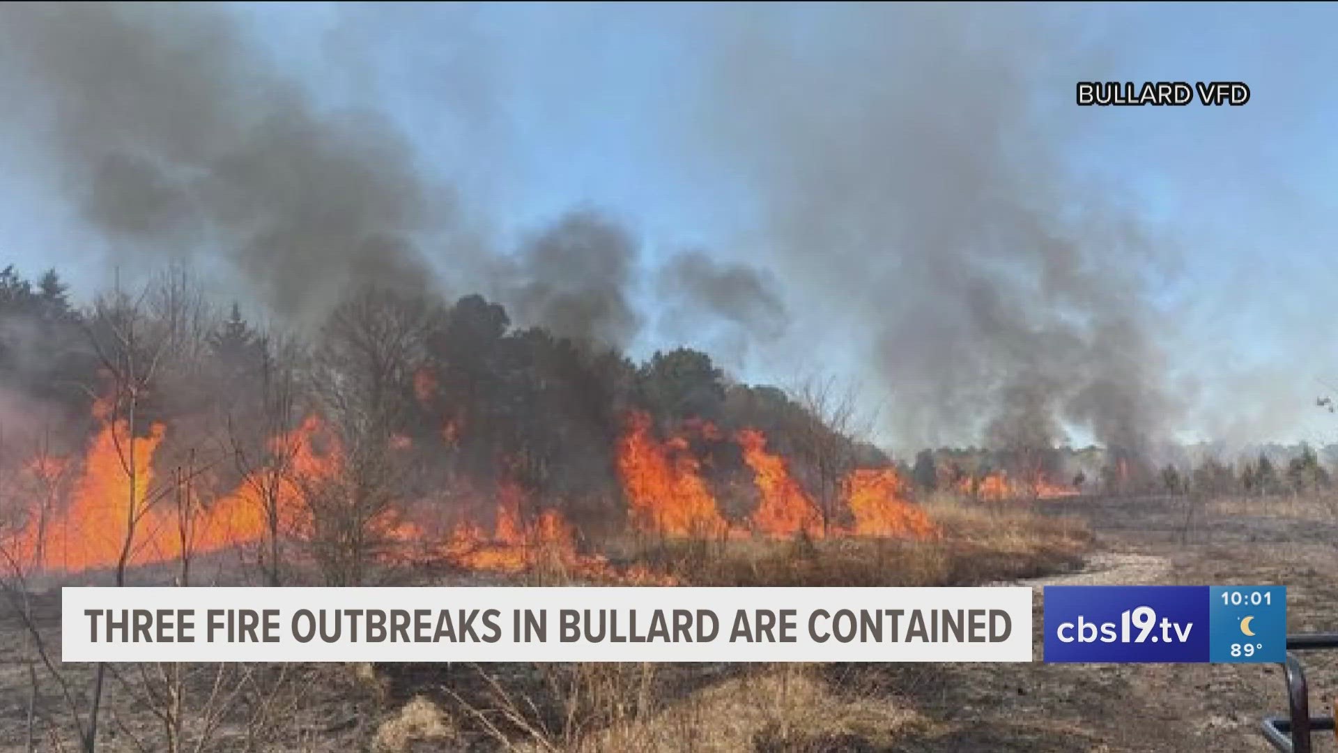 Late Thursday afternoon the Smith County Fire Marshal confirmed a lawnmower/trailer tire blowout is what ignited the major wildfire in the westside of Bullard.