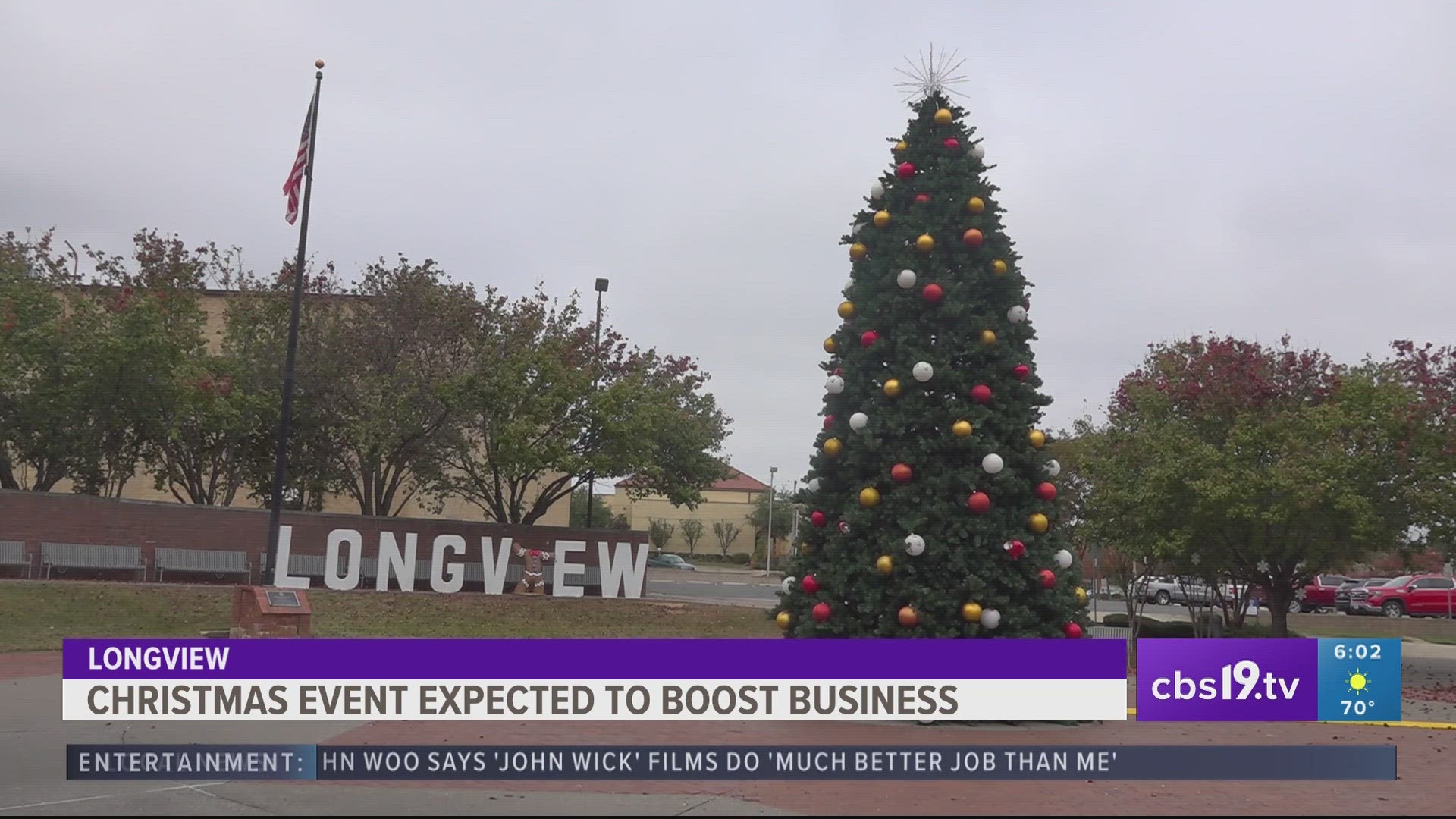 The Christmas tree stands nearly 24 feet tall and will not only brighten the downtown area but it will also help local businesses with a boost in their sales.