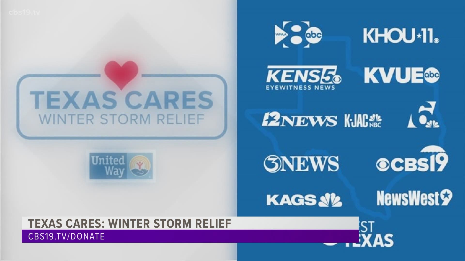 Donations received through the Texas Cares: Winter Storm Relief campaign will be distributed to the network of United Ways throughout the state.