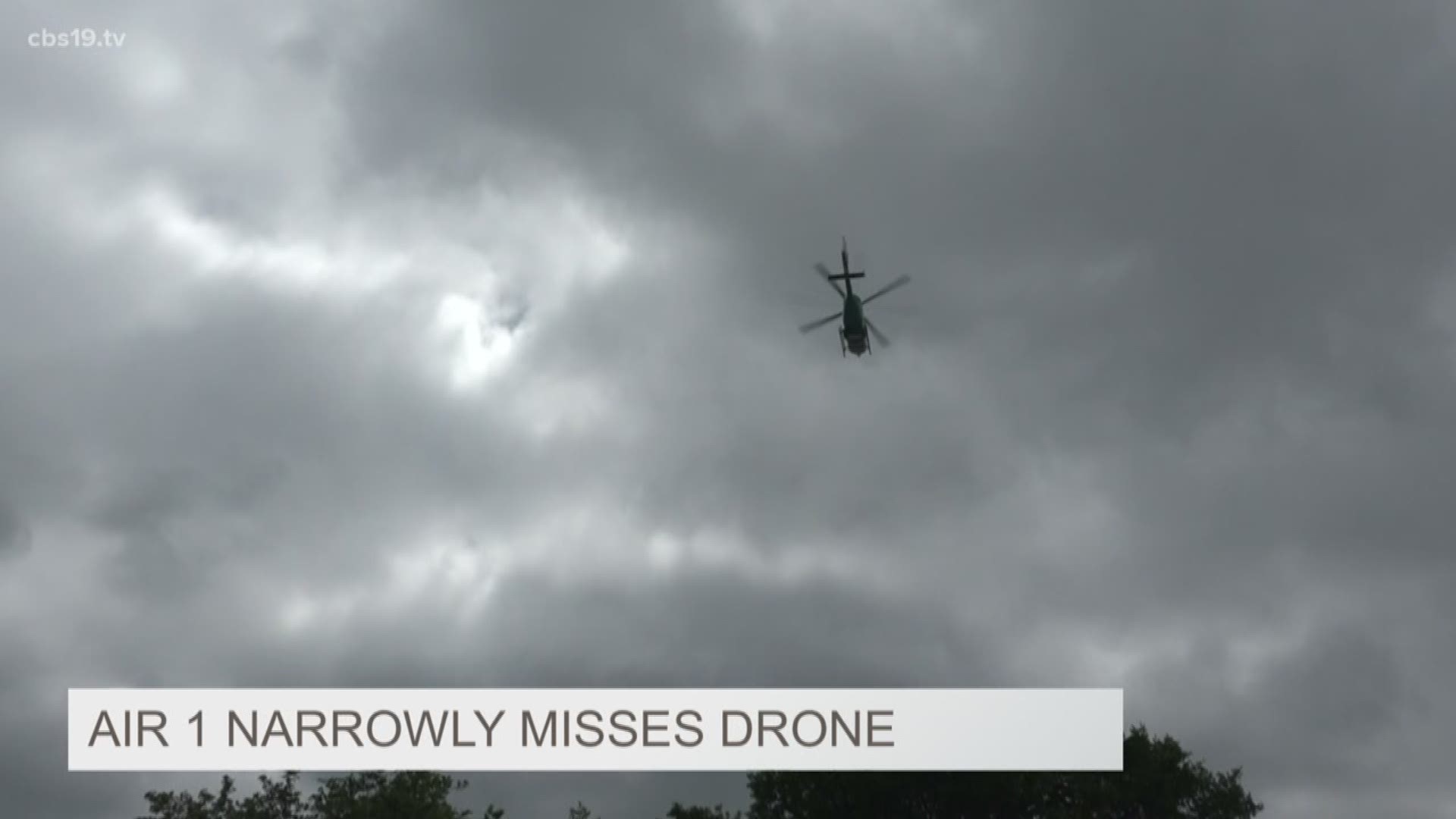 Helicoptor pilots near miss with a drone