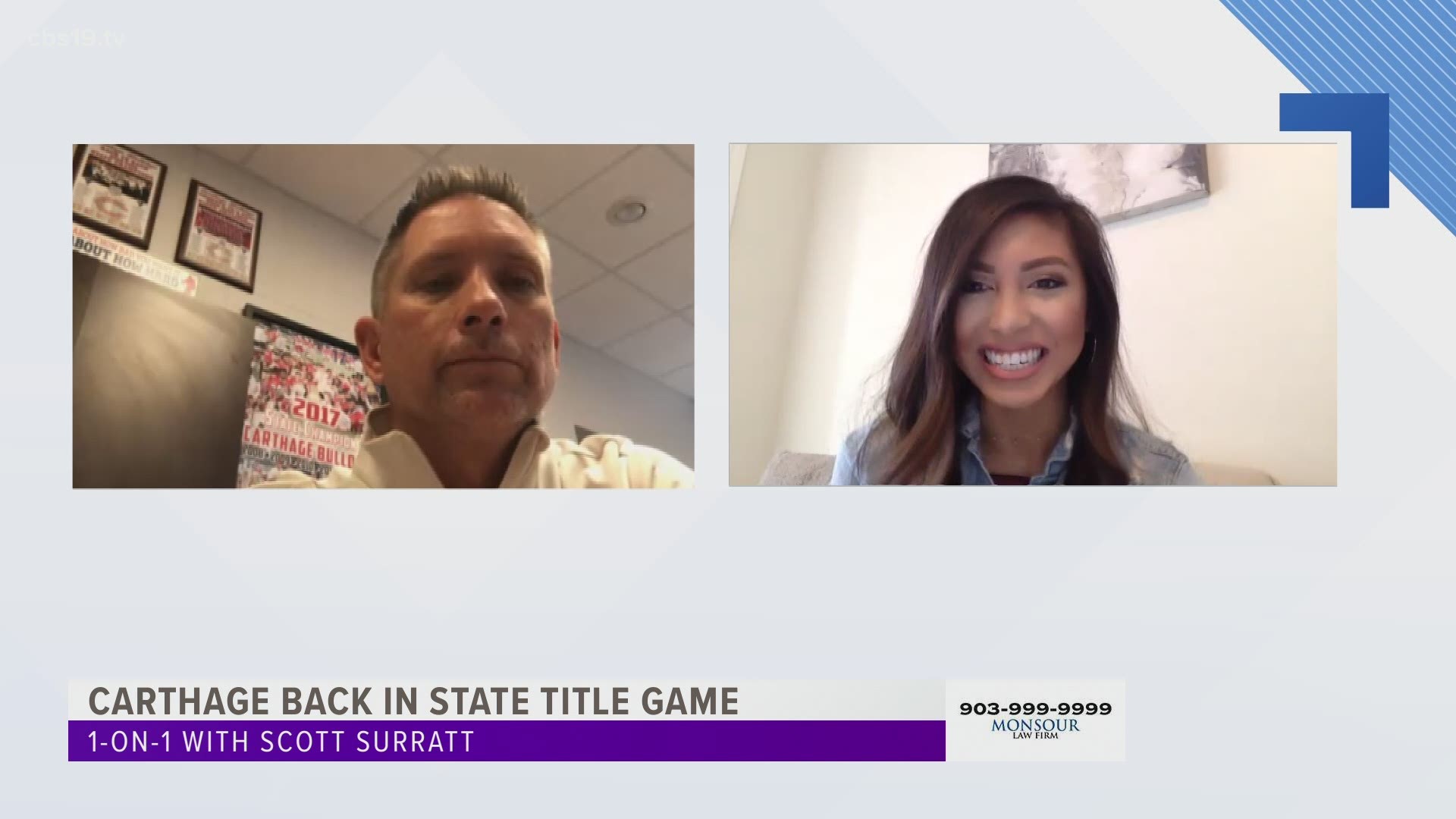 Before Carthage faces Gilmer for the 4A Division II state championship, Scott Surratt joined CBS19 Sports' Tina Nguyen to discuss the East Texas matchup.