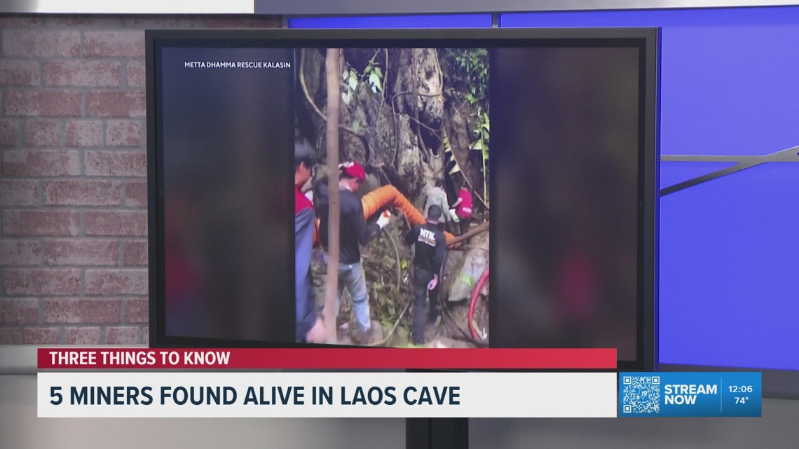 5 gold miners rescued from flooded Laos cave as search continues
