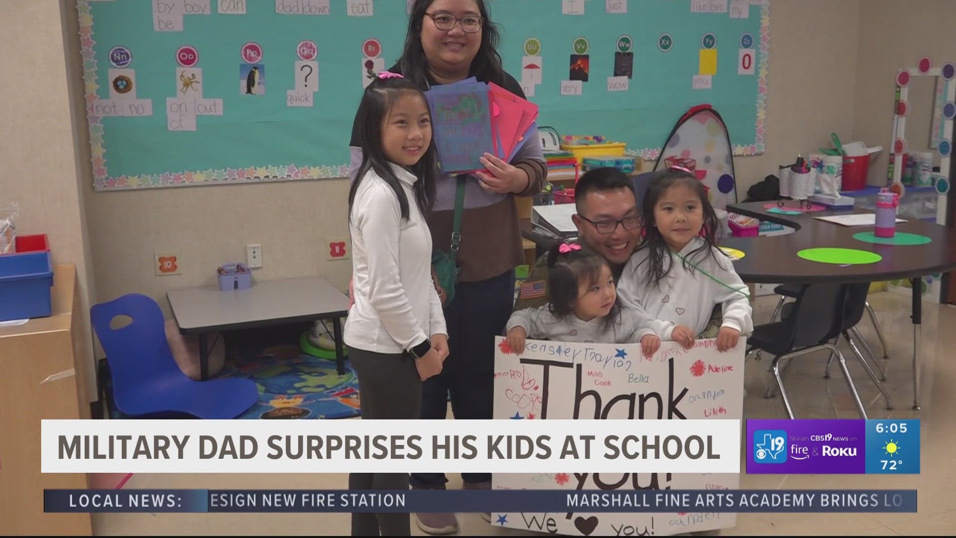 A couple students at Andy Woods Elementary in Tyler received a sweet surprise from a special someone.