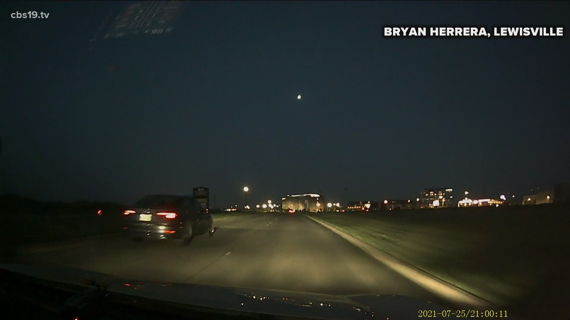 Videos coming in from across the Lone Star state show the fireball illuminating the Summer sky with a blazing tail.