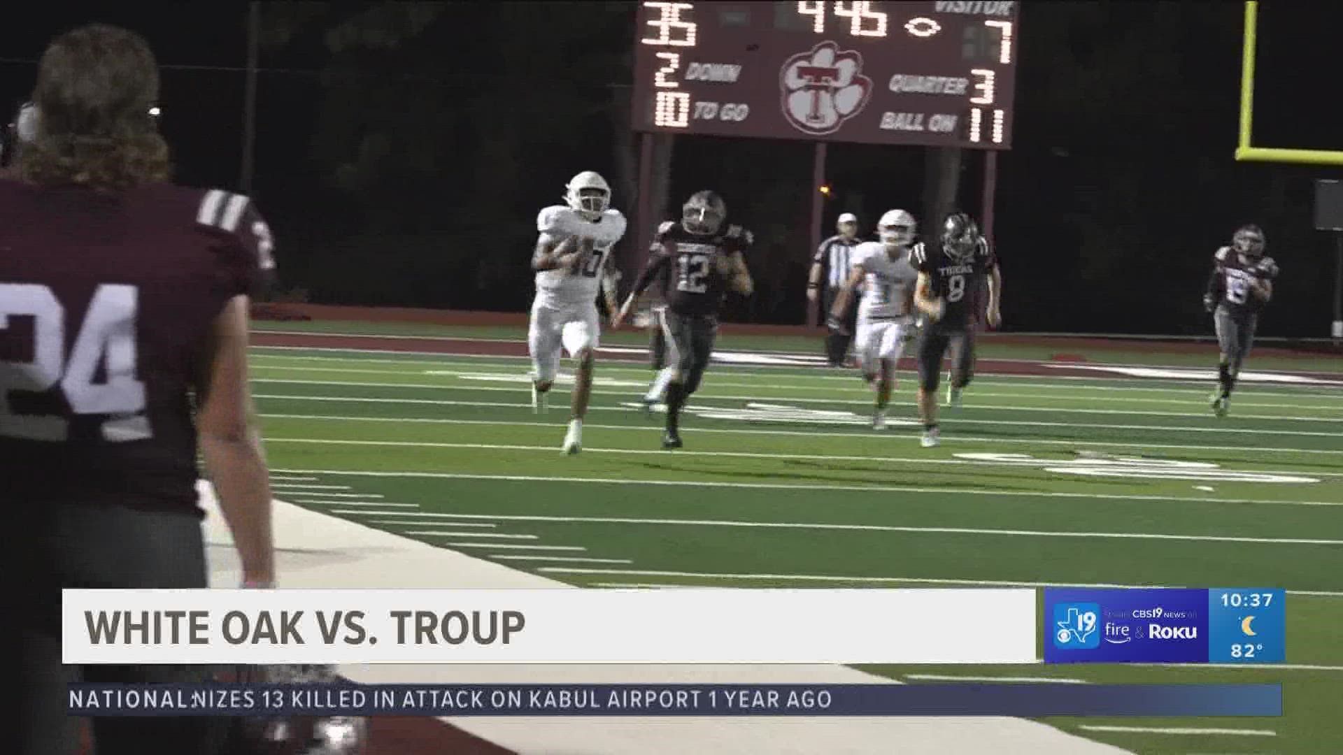 East Texas high school football White Oak vs. Troup cbs19.tv