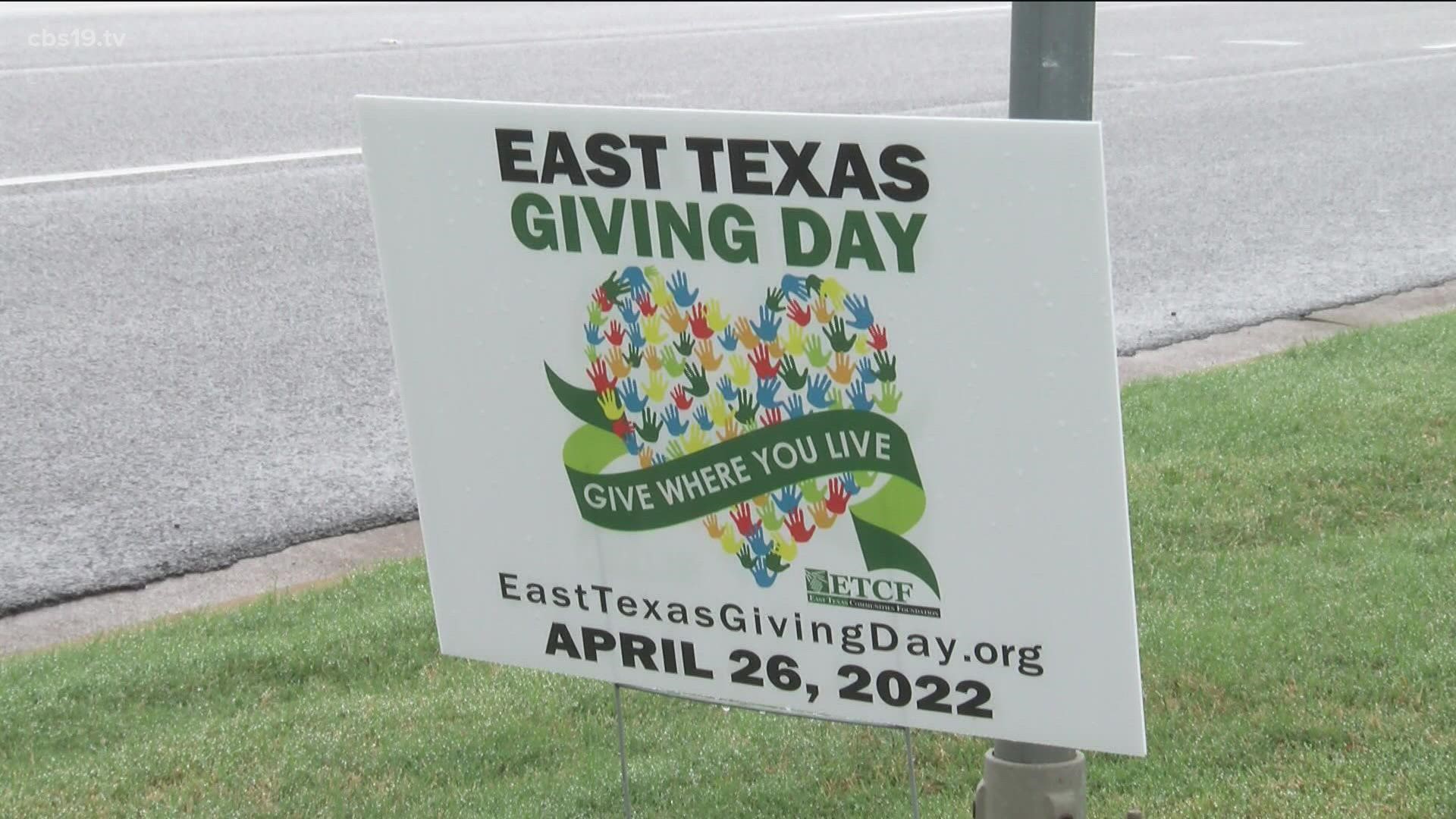 Give where you live for East Texas Giving Day.