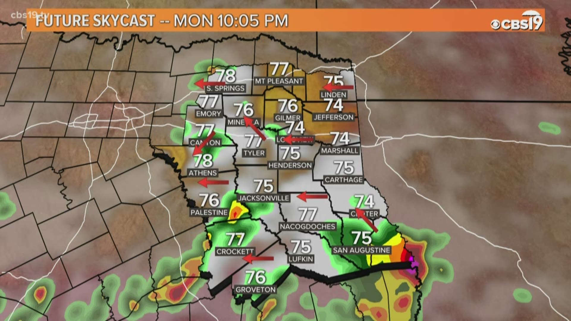 CBS19 WEATHER: Isolated Storms Are Likely Through The Rest Of Tonight ...