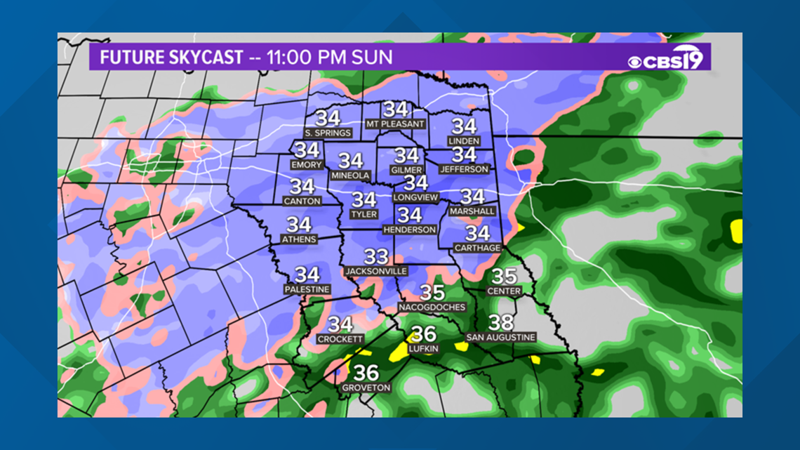 Up to 4" of snow could fall in parts of East Texas cbs19.tv