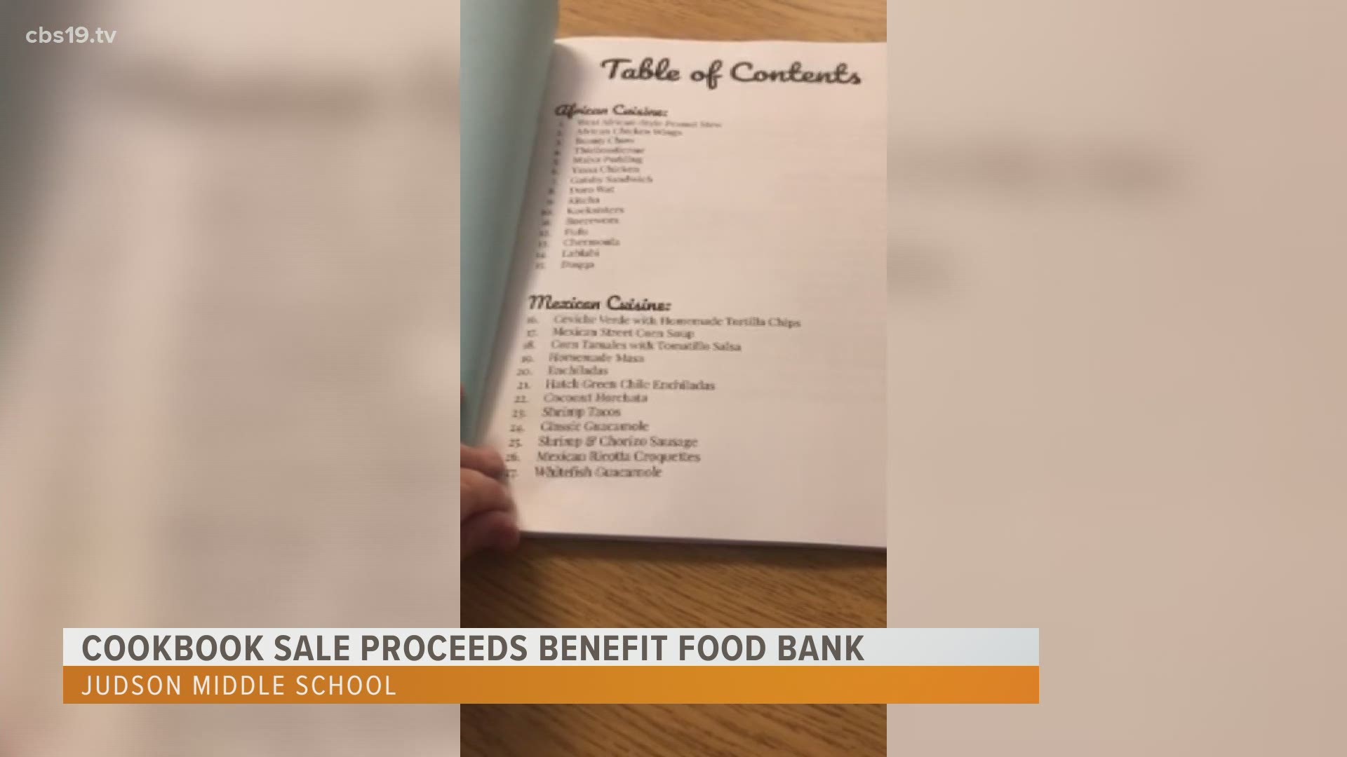 Sixth graders at Judson Middle School wrote a cookbook and they used the proceeds from their sales to benefit the East Texas Food Bank