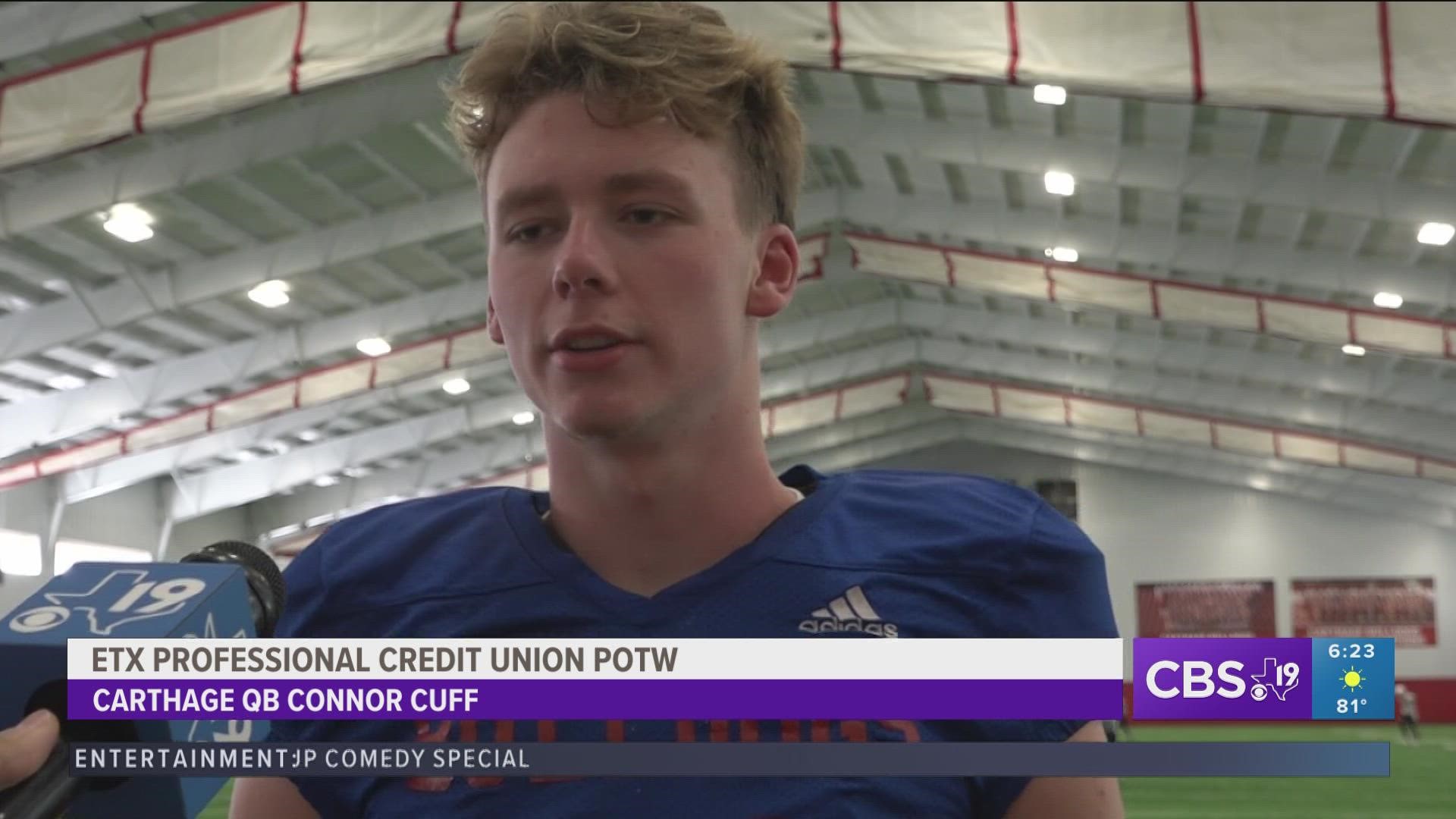 Check out Professional Credit Union Player of the Week: Carthage's Connor Cuff