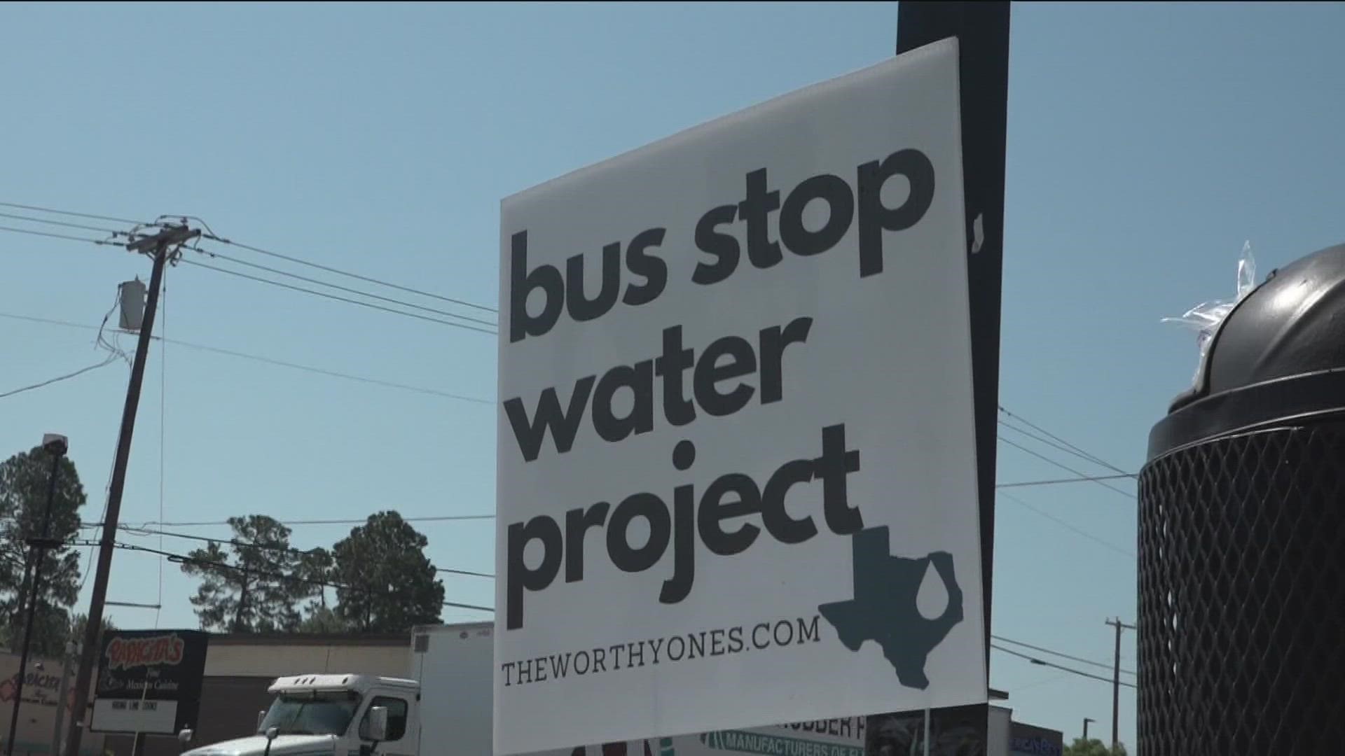 Nonprofit brings water bottles to city of Tyler bus stops during extreme heat