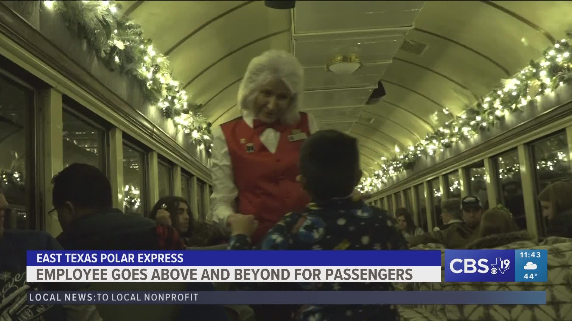 Joyce Jones has been a part of the Polar Express Christmas train ride at Texas State Railroad for 12 out of the 16 years it has been operating.