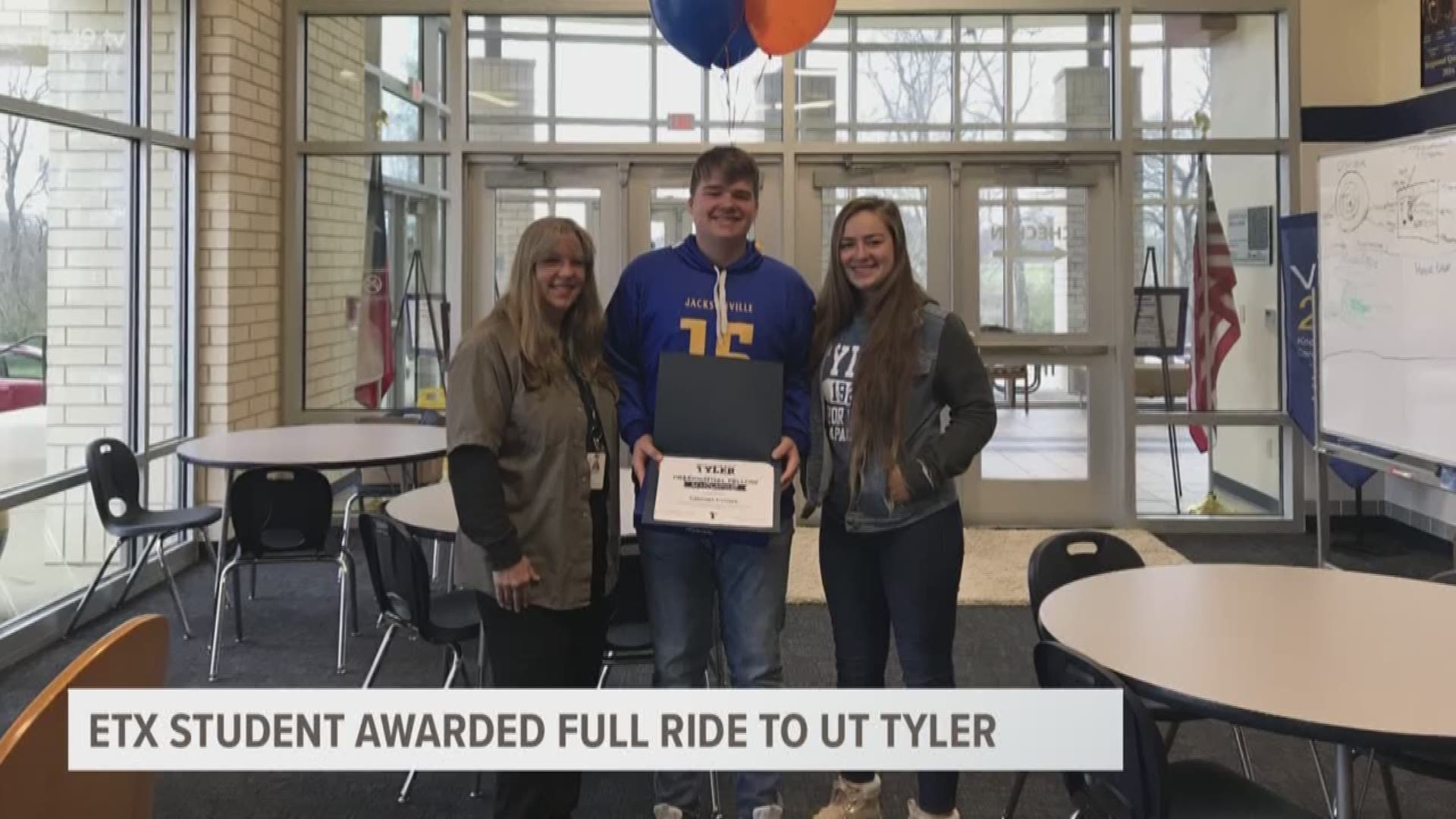 Connor Crowe received the surprise of a lifetime when he found out he received a full scholarship to UT-Tyler.