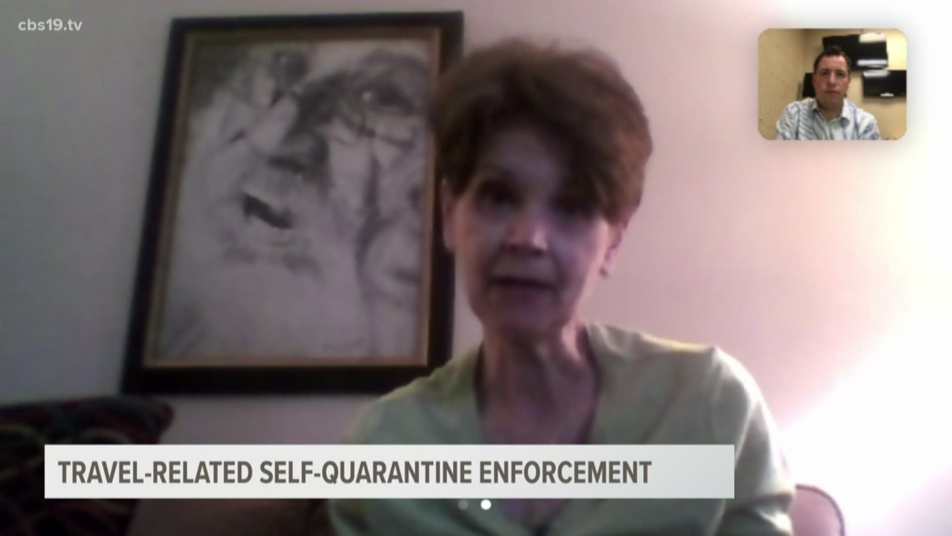 Roxanne Clow said a trooper's visit to her house to ensure she was self-quarantined was a surprise, but not unexpected.