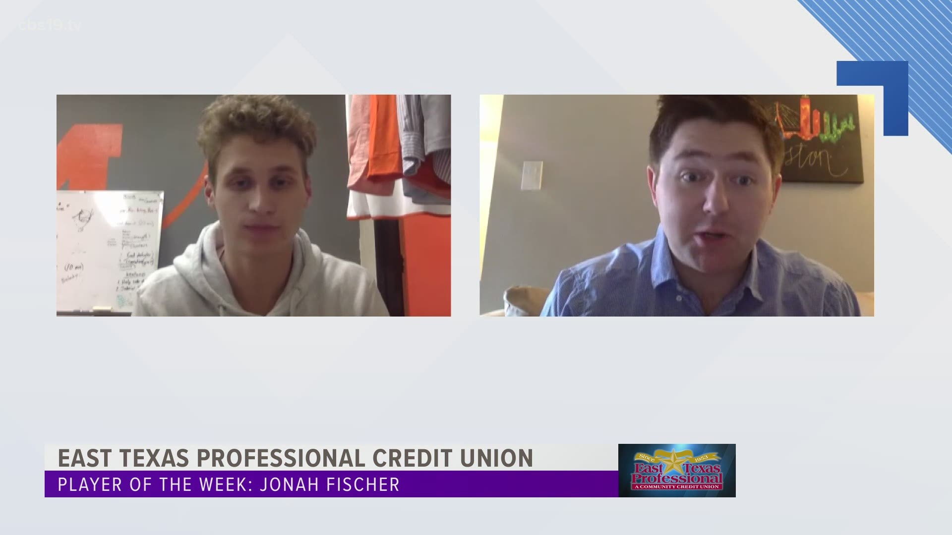 East Texas Professional Credit Union Player of The Week: Jonah Fischer.