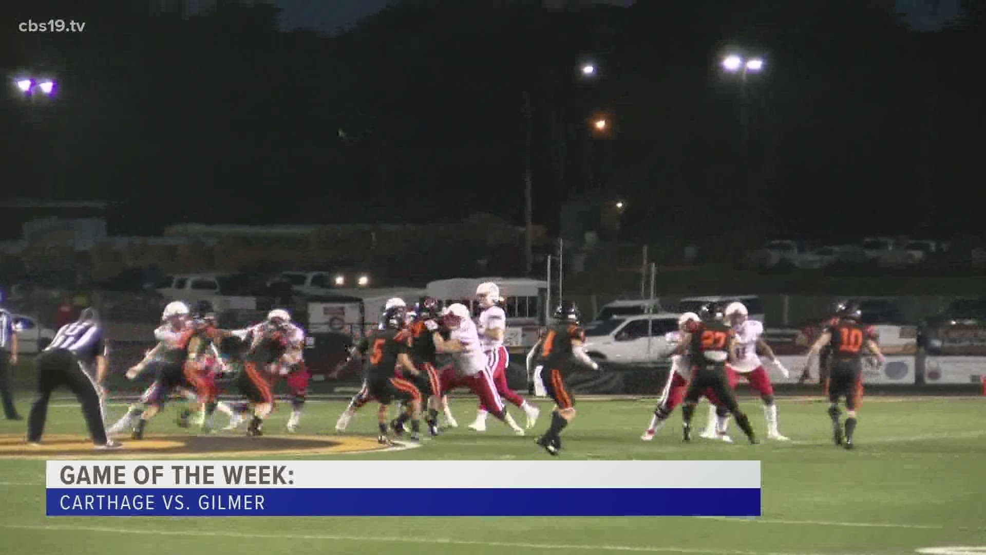 The Carthage Bulldogs traveled to Gilmer to take on the Buckeyes in Week 5 of the Texas high school football season.