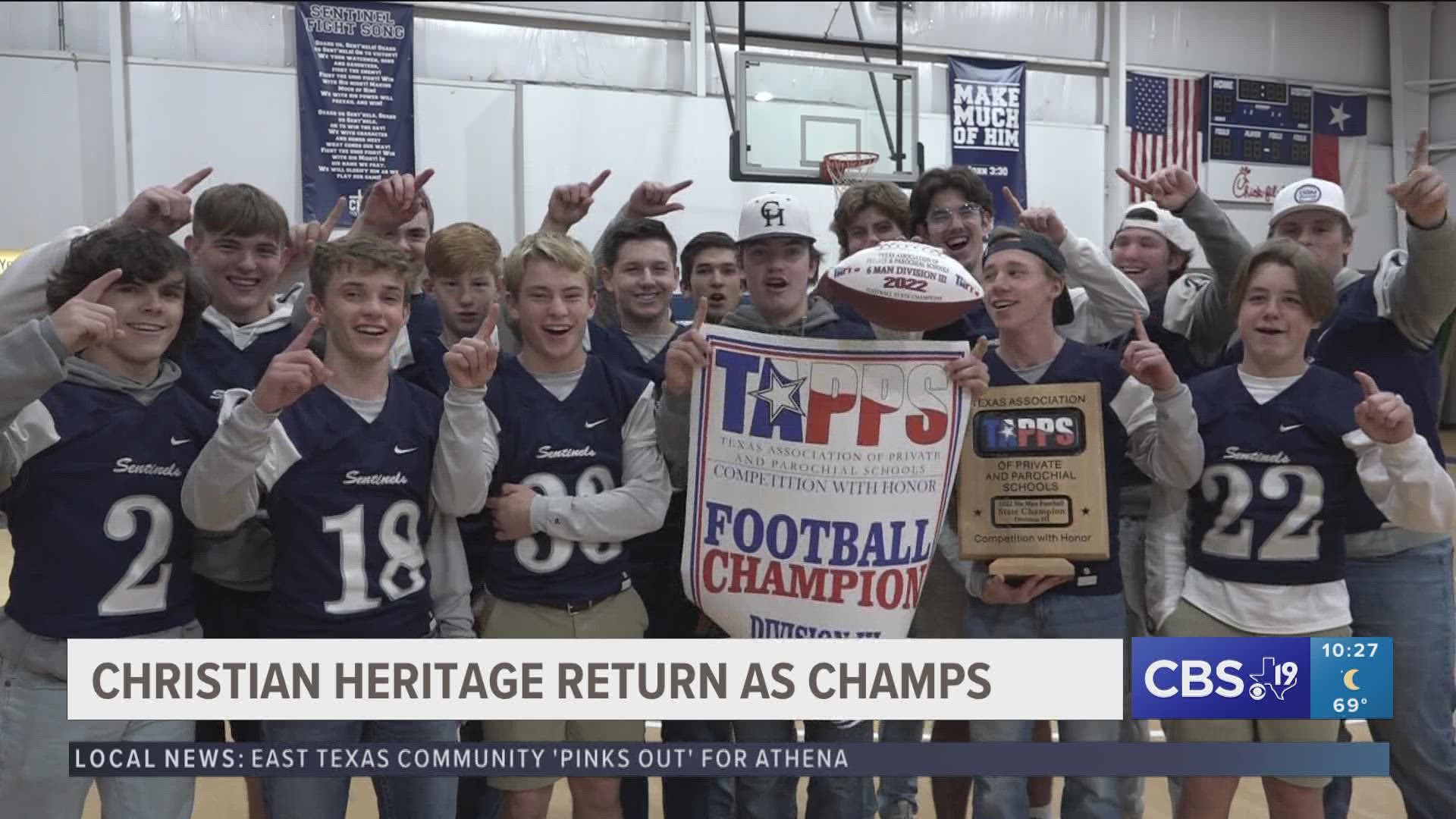 The Sentinels returned home to a school-wide celebration from their loyal supporters.