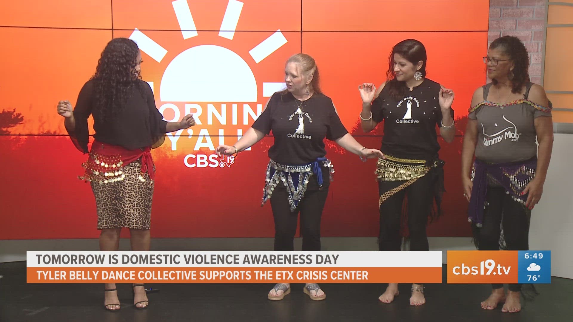 The collective is hosting a "Shimmy Mob" to raise money for domestic violence victims.