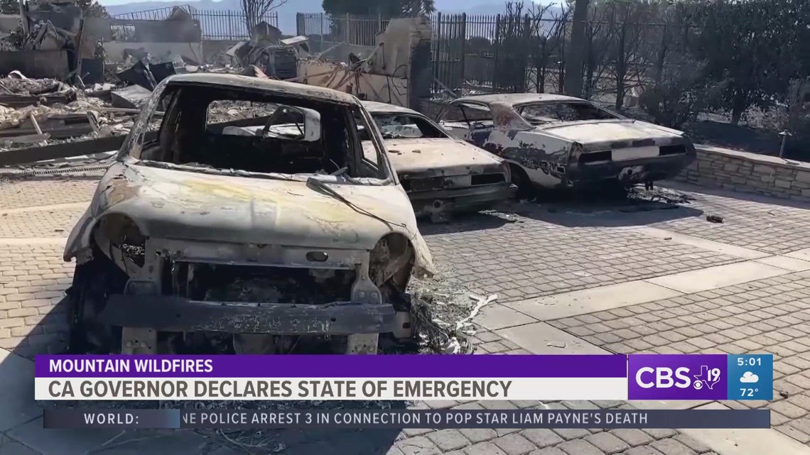 California governor declares state of emergency amid mountain wildfires ...