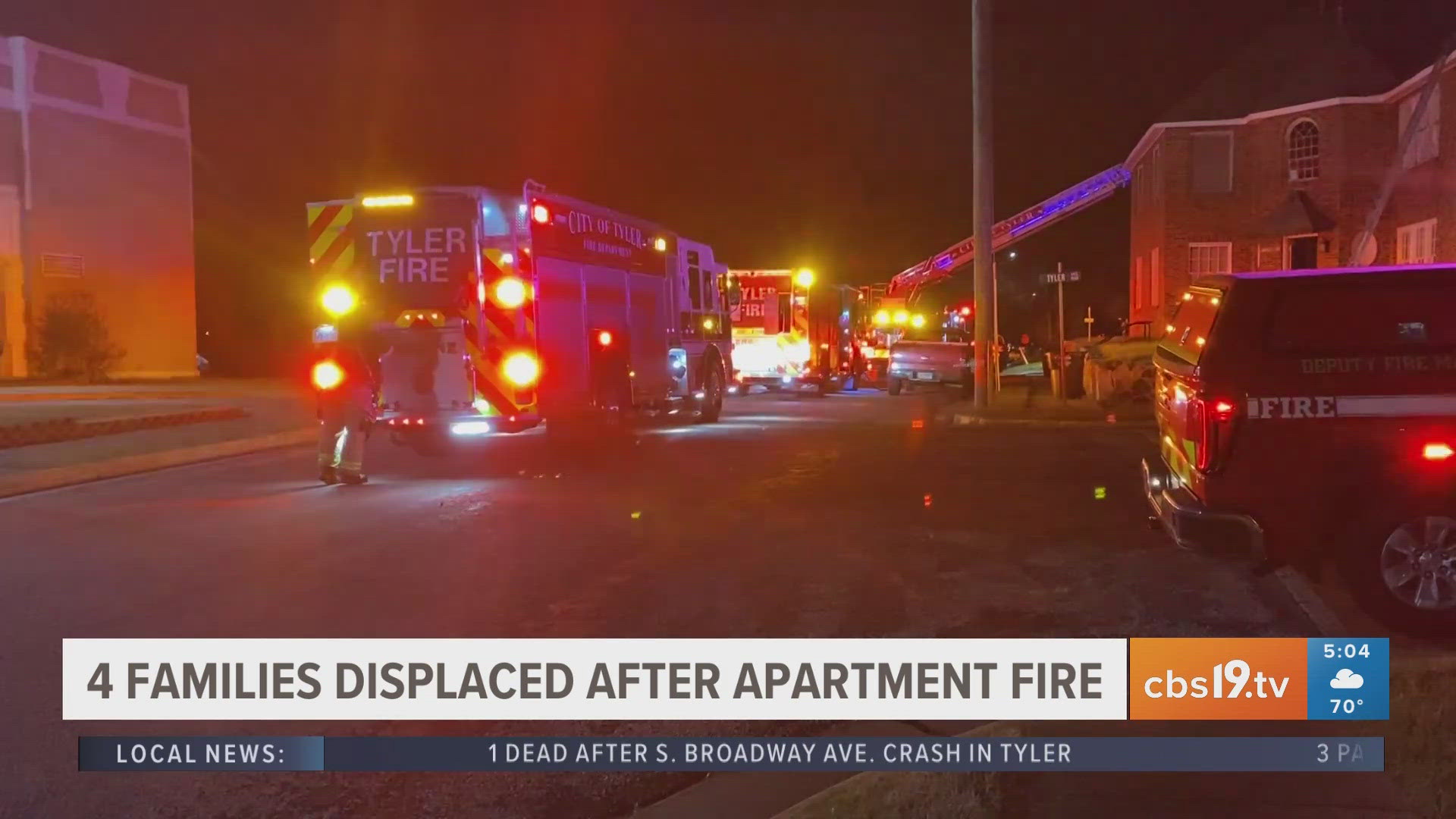 4 families displaced after Tyler apartment fire | cbs19.tv
