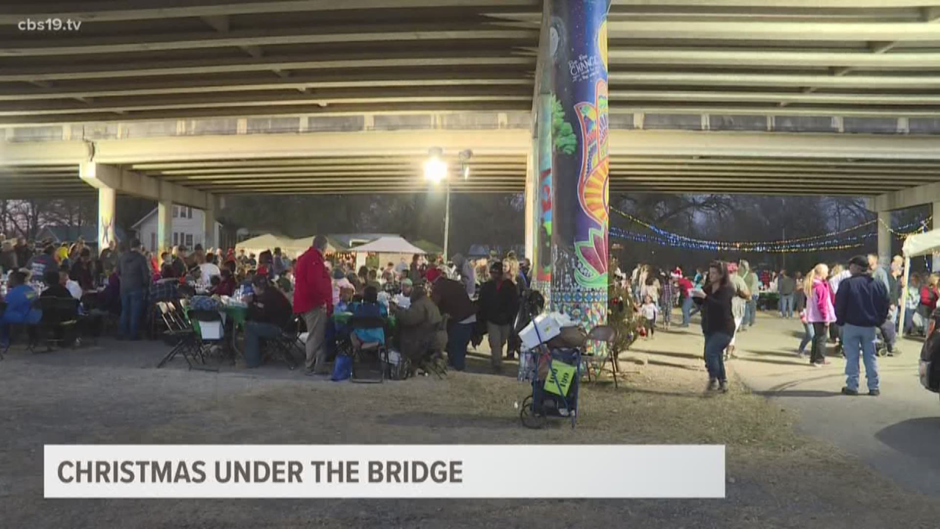 Christmas Under the Bridge is unique in Tyler as scores of people gathered 'under the bridge' to celebrate charity and fellowship.