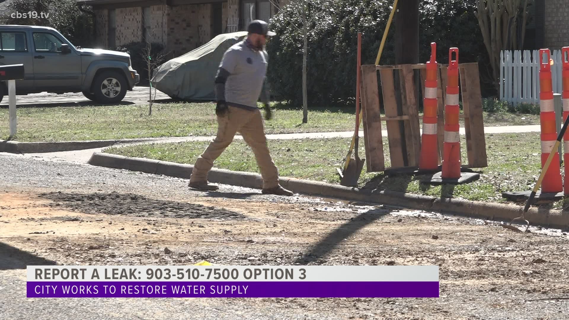 City crews repaired water leaks around the city of Whitehouse to restore water back to its residents.