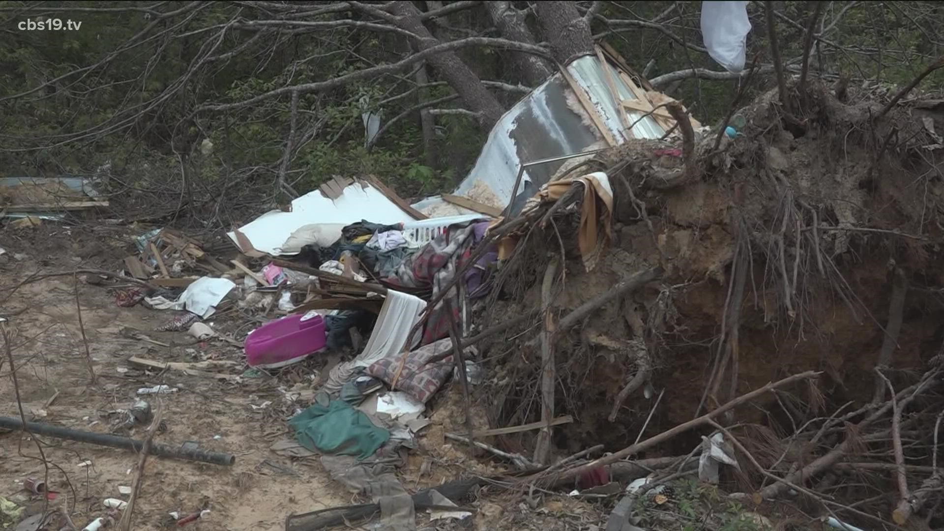 Severe weather destroyed all seven homes in the community, leaving them with nothing.