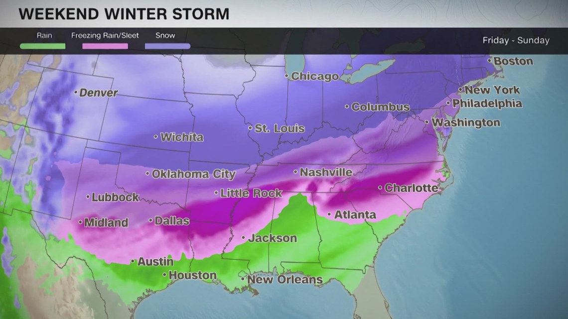 Southeastern United States preparing for weekend winter storm | cbs19.tv