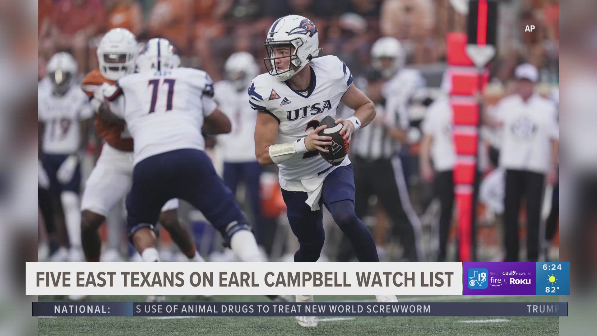 The candidates hailing from 5 East Texas schools have the chance to earn the Earl Campbell Tyler Rose Award
