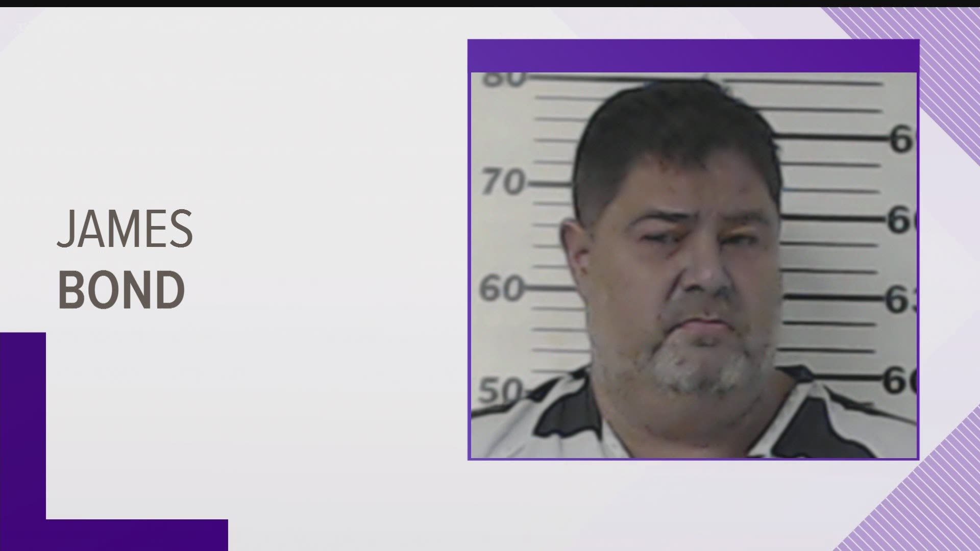 James Bond, 50, was booked into the Henderson County Jail.