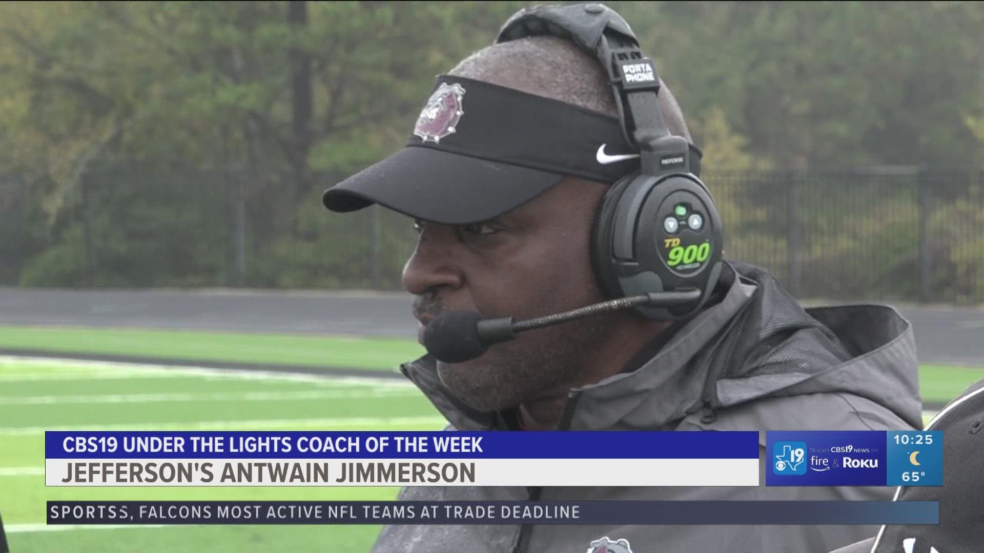 After leading the Jefferson Bulldogs to a two-day, two-overtime victory over the then undefeated in district Tatum Eagles, Antwain Jimmerson is our coach of the week