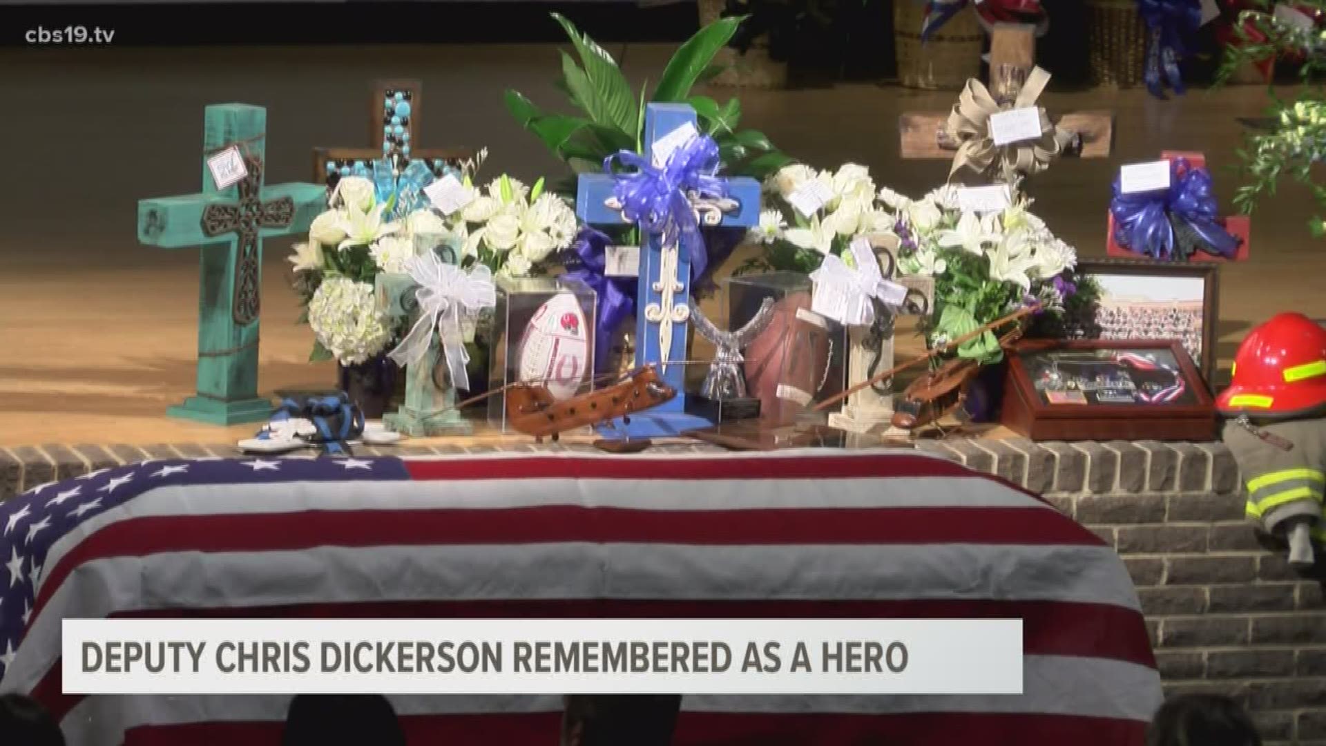 Hundreds of people gathered inside the Carthage Civic Center Saturday afternoon to pay tribute to the life of Panola County Sheriff Deputy Chris Dickerson.