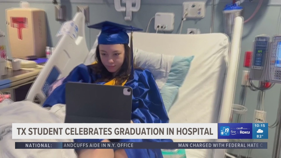 Texas student celebrates graduation in hospital