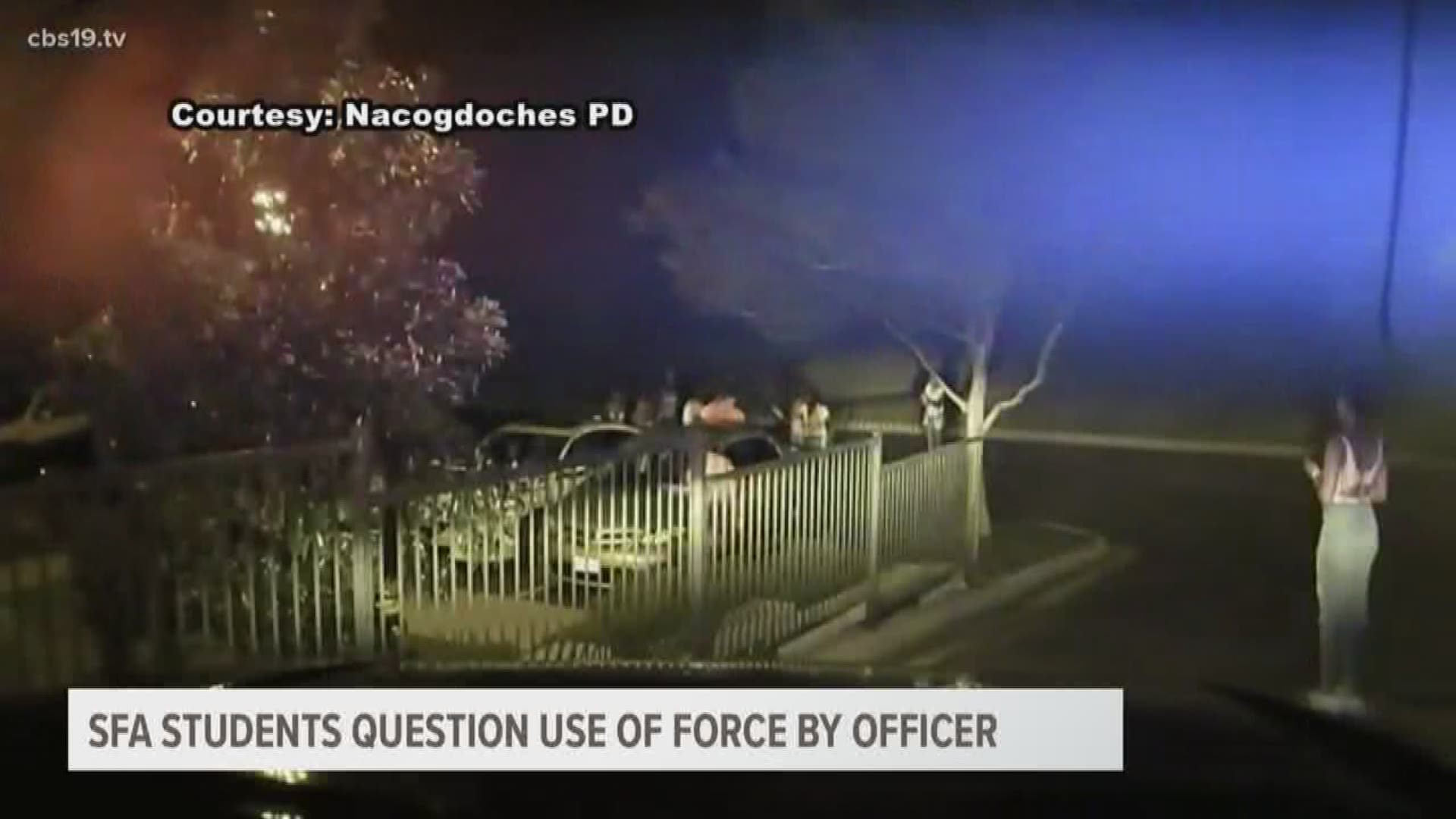 Force used by an off-duty Nacogdoches police officer is being questioned following an incident caught on camera Wednesday night.