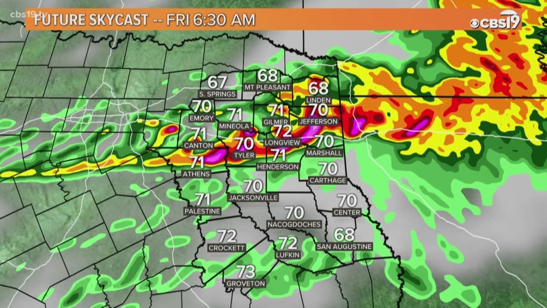 A storm filled morning for East Texas, but things will clear later today. Meteorologist Michael Behrens has the latest.