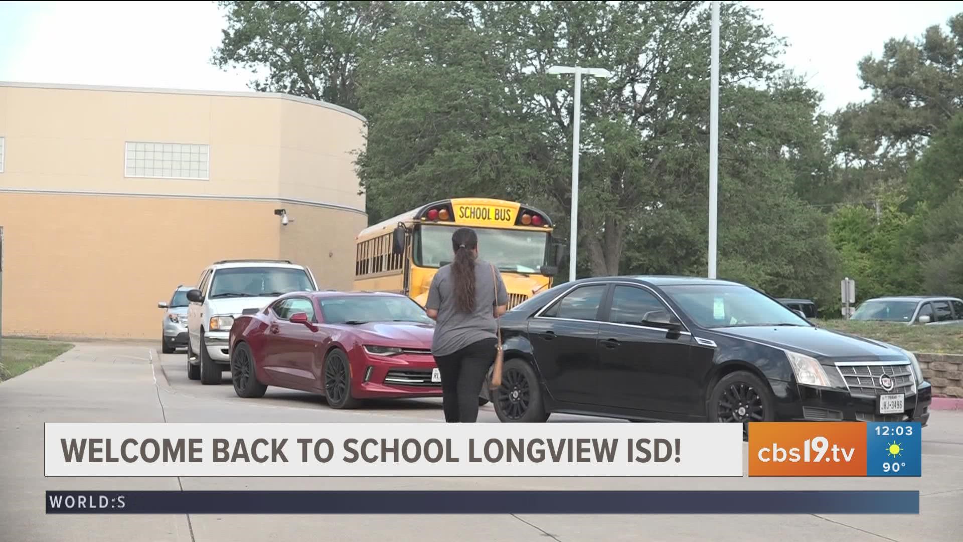 Students and parents got ready for the first day of school at Longview ISD