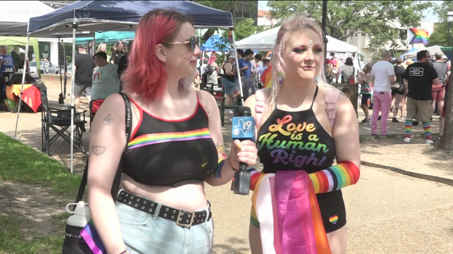 Dozens come out to celebrate Pride in downtown Tyler over the weekend