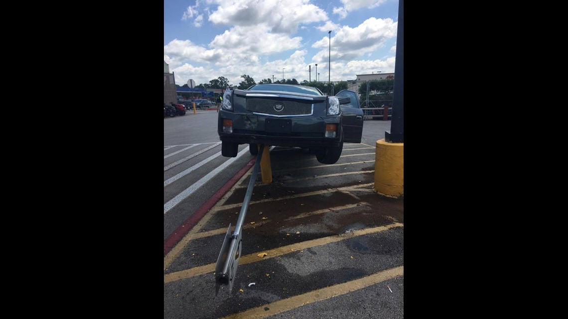 Car runs up pole in Kilgore Walmart parking lot cbs19.tv