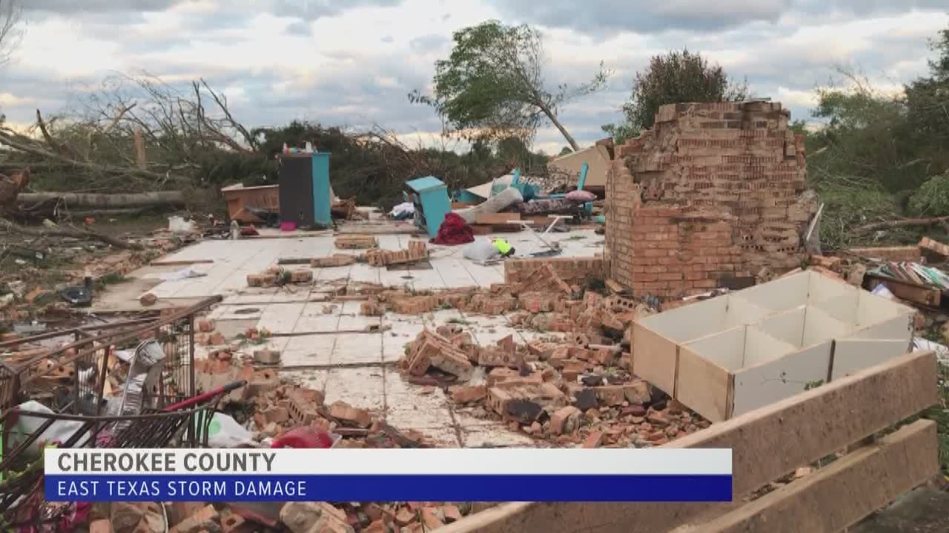 Meteorologist Michael Behrens reporting live from damage in Alto, TX.