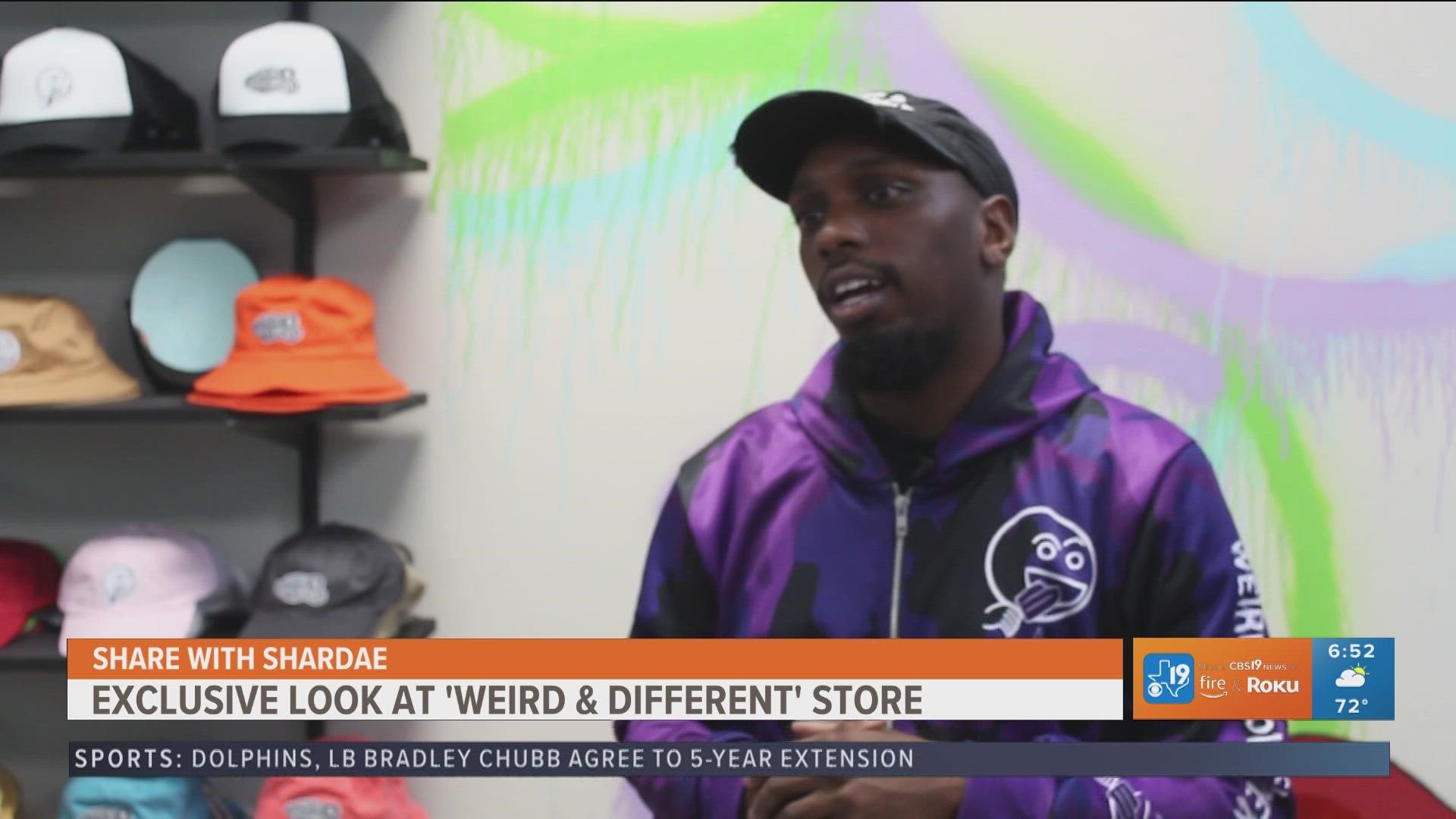 Romereo launched his brand "Weird and Different" and started selling his designs at a kiosk in Broadway Square Mall. Now, he's trading the kiosk for a storefront.