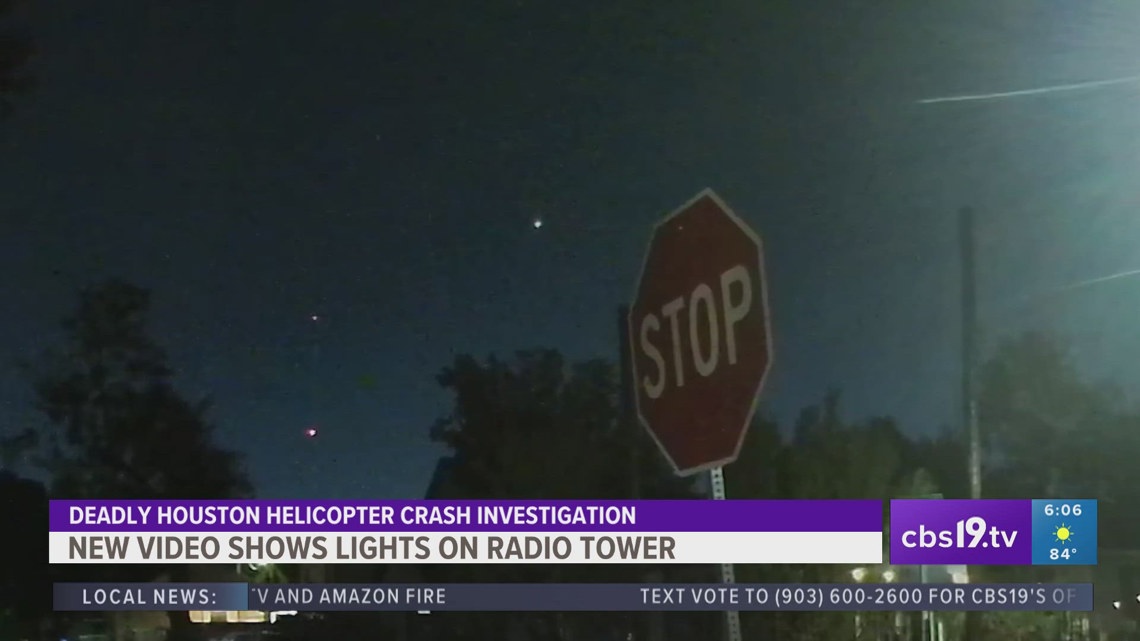 New video shows lights on Houston radio tower before helicopter crash