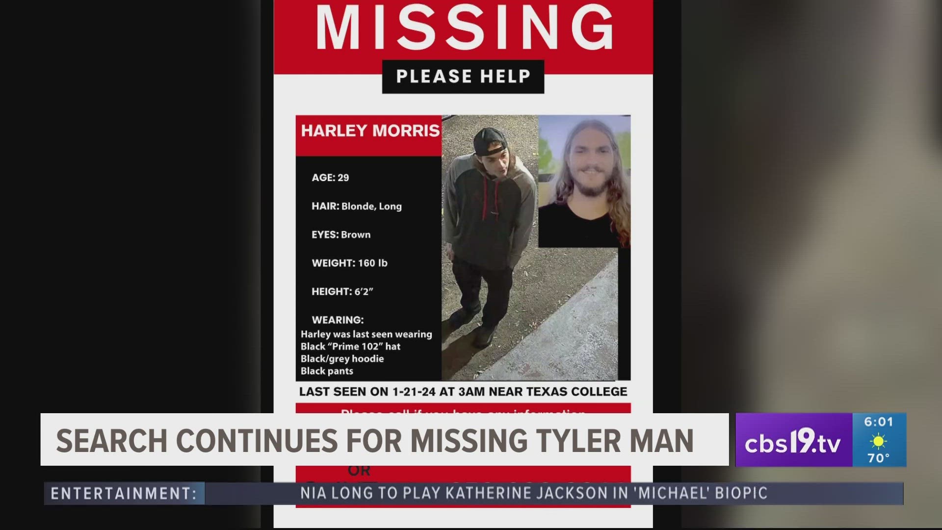 Stock said they've received tips saying Harley was last seen on 33rd street in Tyler.