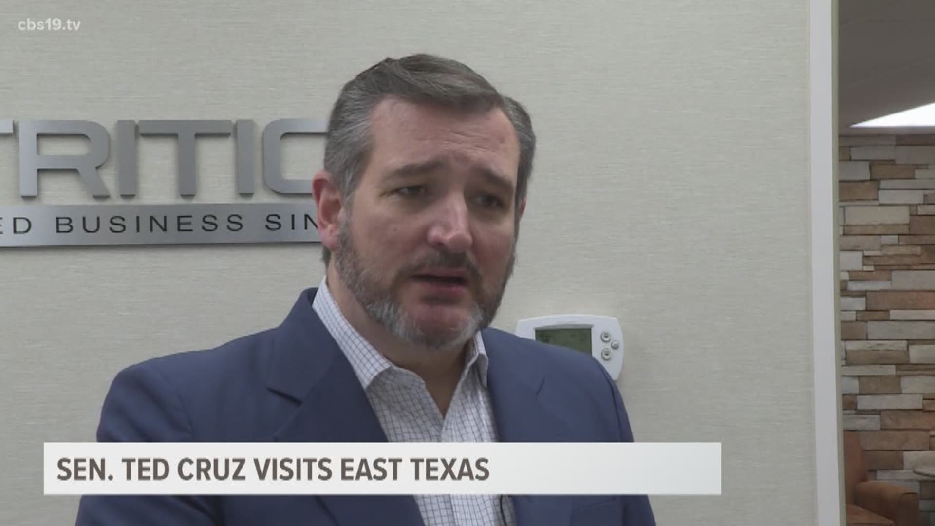 Sen. Ted Cruz visited TFP Nutrition in Nacodogches. After touring the plant, he answered questions from the media.