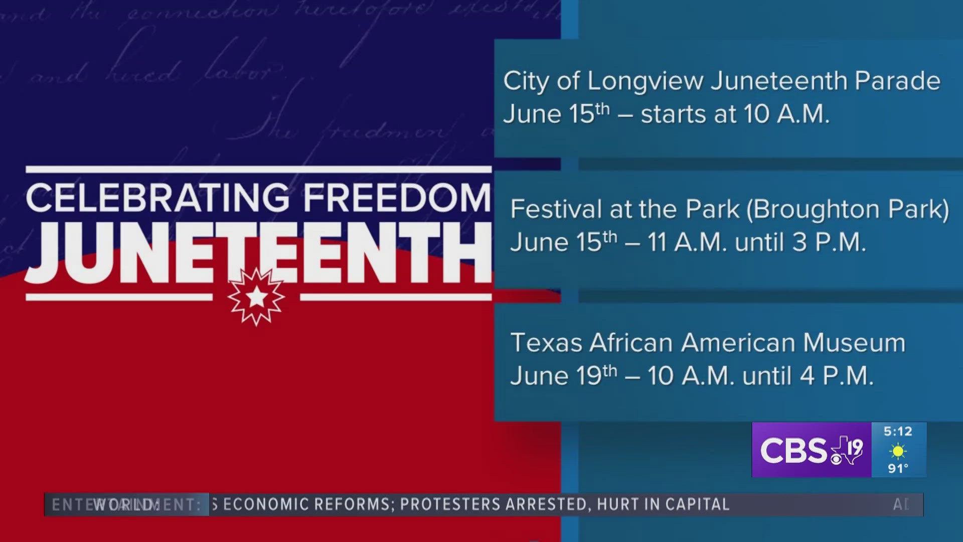 Juneteenth celebrations happening in East Texas
