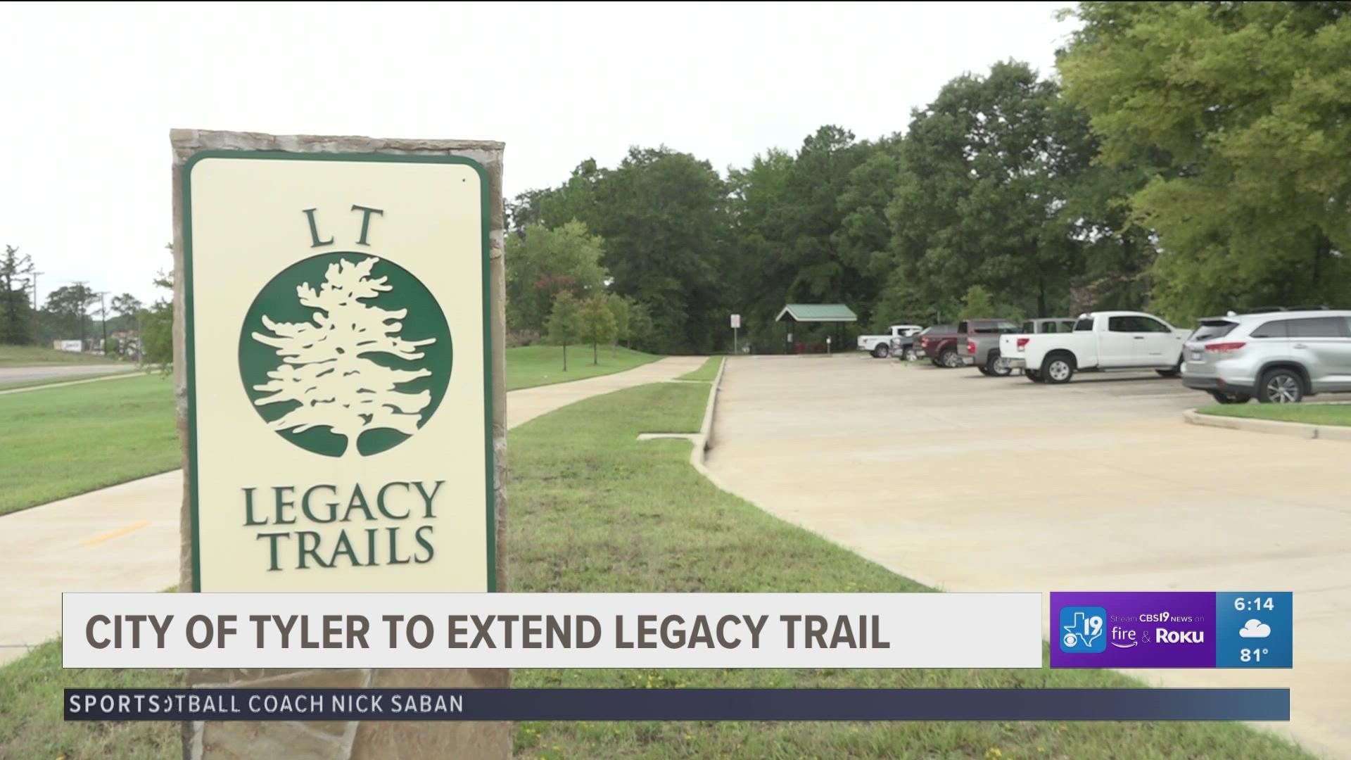 City of Tyler to extend Legacy Trail